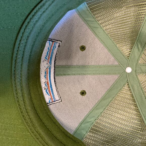 PATAGONIA P-6 Logo Trucker Hat Snapback Crag Green Mid Crown Mesh 6-Panel A33 - Picture 6 of 6